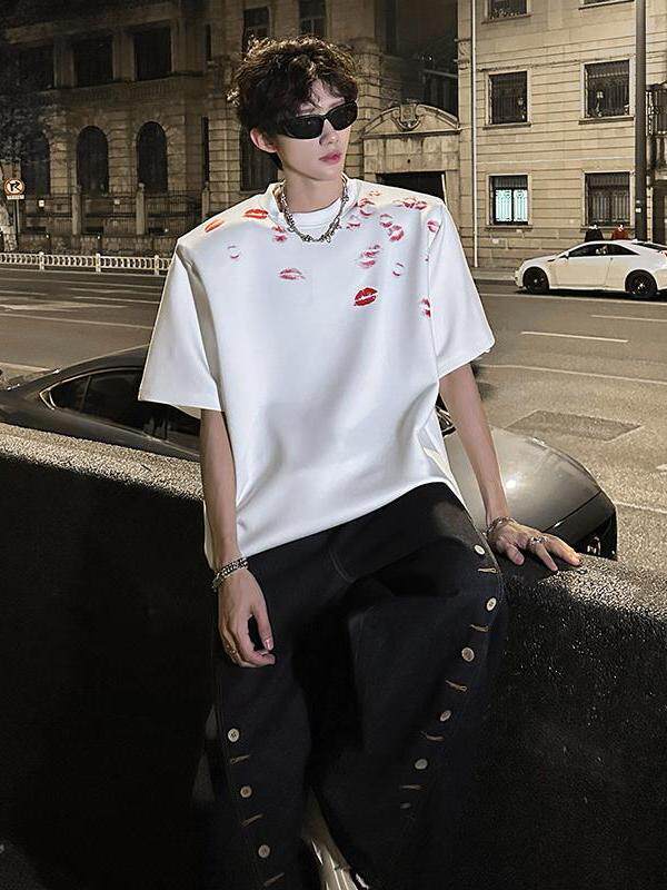 T-shirt à manches courtes pour homme structure et tendance avec un Loo