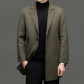 Manteau de laine à double face de longueur moyenne pour hommes