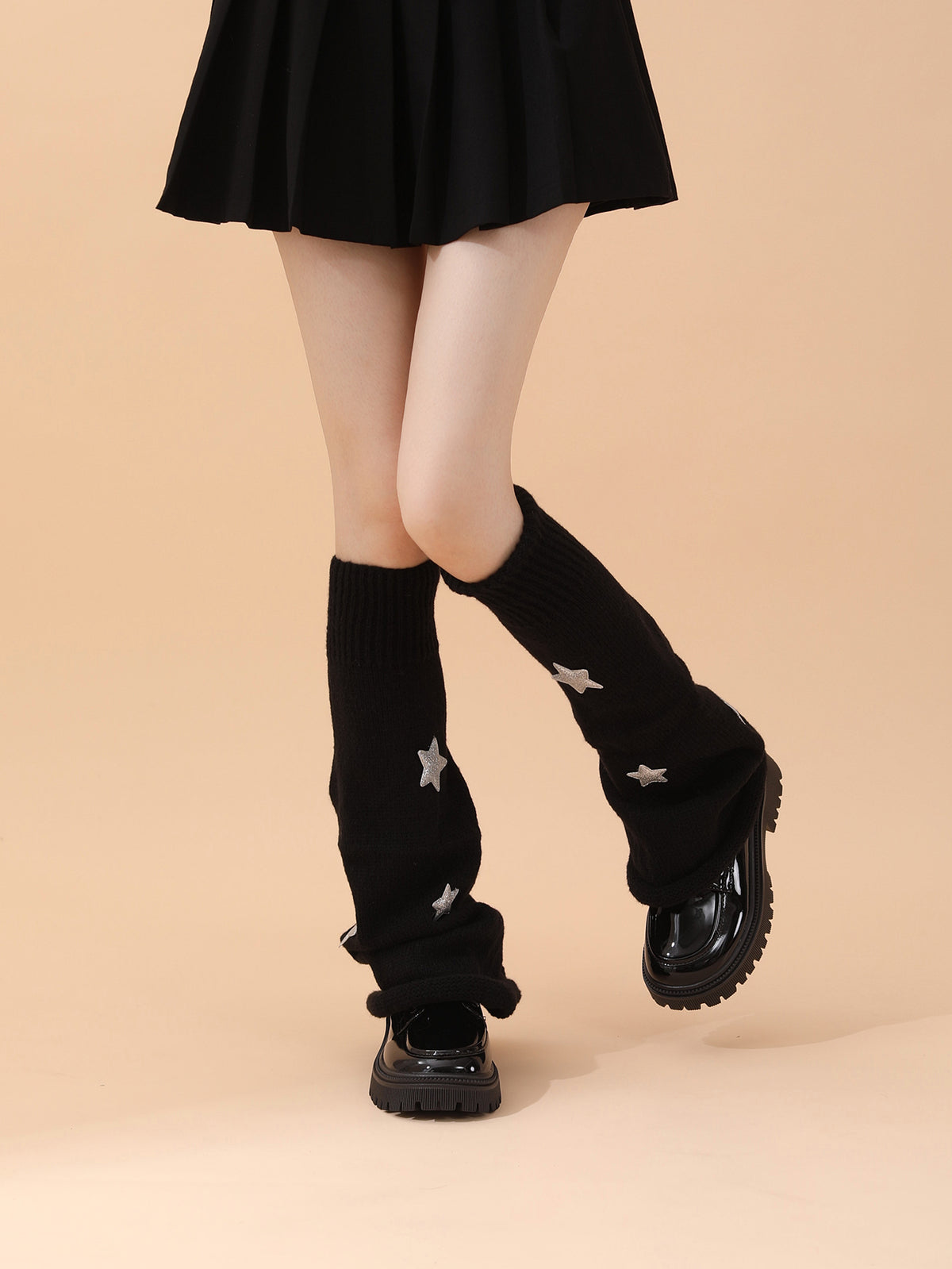 Popular Nouveauté Automne Hiver Warm Stripe Star Decor Enroulé Bell Forme Jambe Warmer Boot Donc