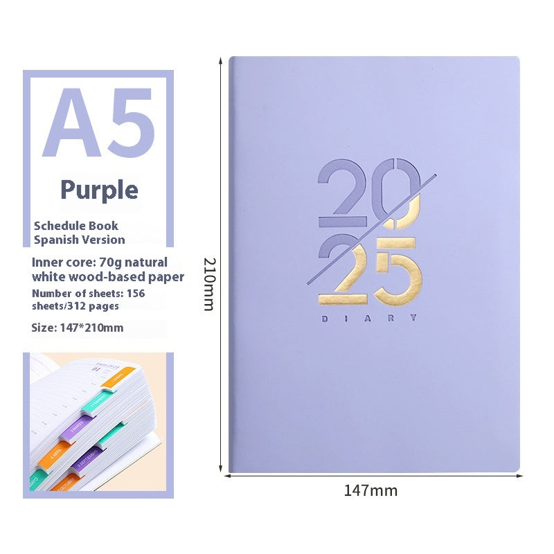 Soft Leather A5 Daily Planner Hourly Notebook