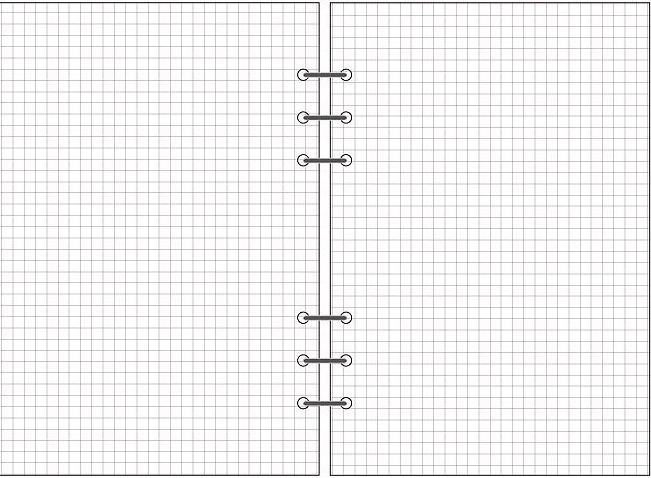 6-Hole Loose-Leaf Notebook Refill Dot Grid Horizontal Line