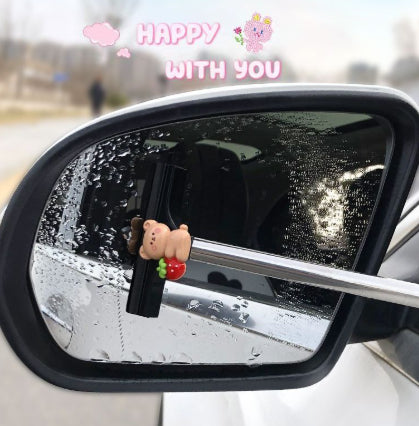 Rétroviseur de voiture Wiper Rétractable fournitures de nettoyage pluvieuse Portable Vue arrière miroir Wat