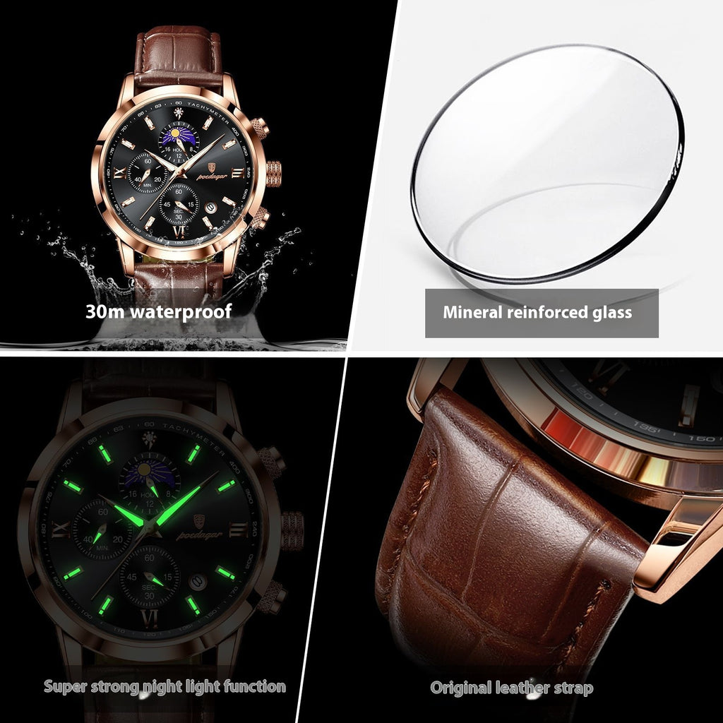 Montre masculine multi-fonctions sport Timing Lune Phase