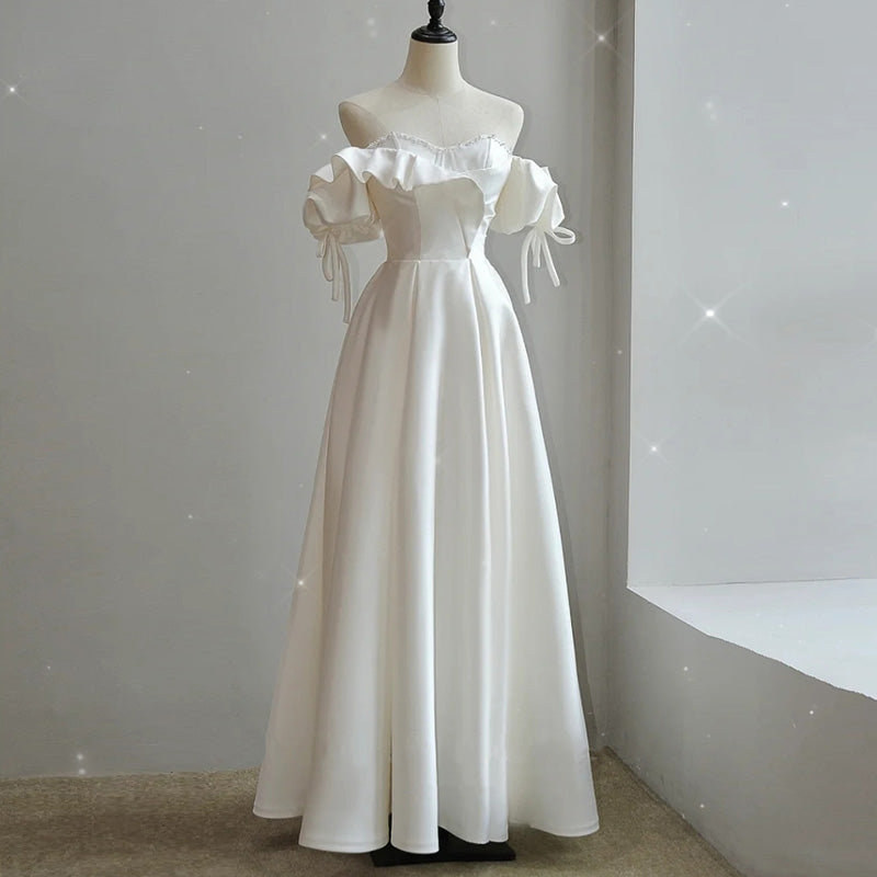 Satin léger robe de mariée Mariée Française Super Fée
