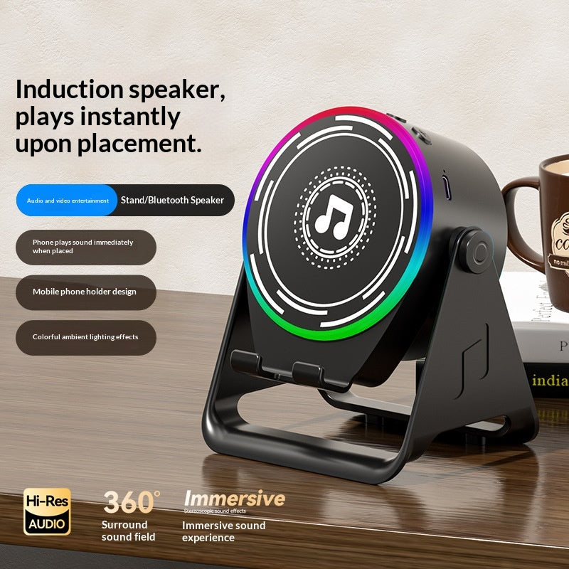 Support Smartphone sans fil avec haut-parleur Bluetooth