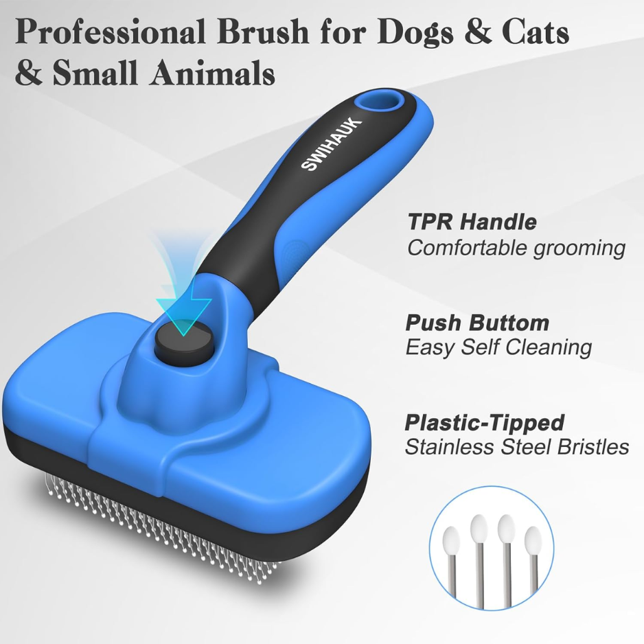 Swihauk auto-nettoyage Brush Slicker Skin Friendly Deshedding Grooming Tool pour chiens Chats S