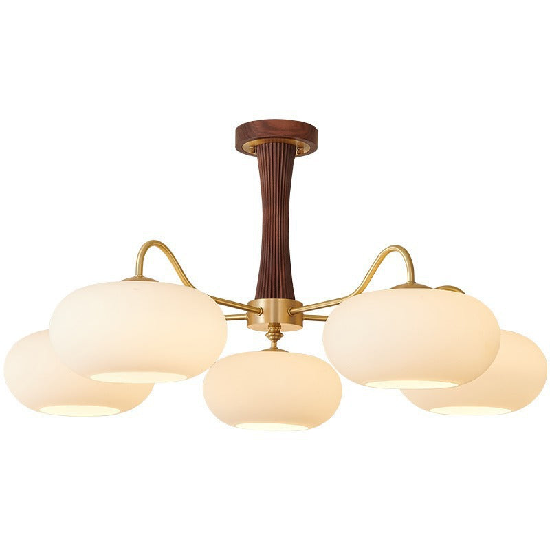 Lampe de chambre et salle à manger de style crémeux Walnut rétro