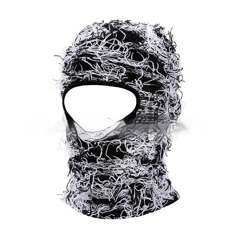 Colorful High Street Hip Hop Street Personnalité Chapeau de tricot Chapeau de masque chaud unisexe