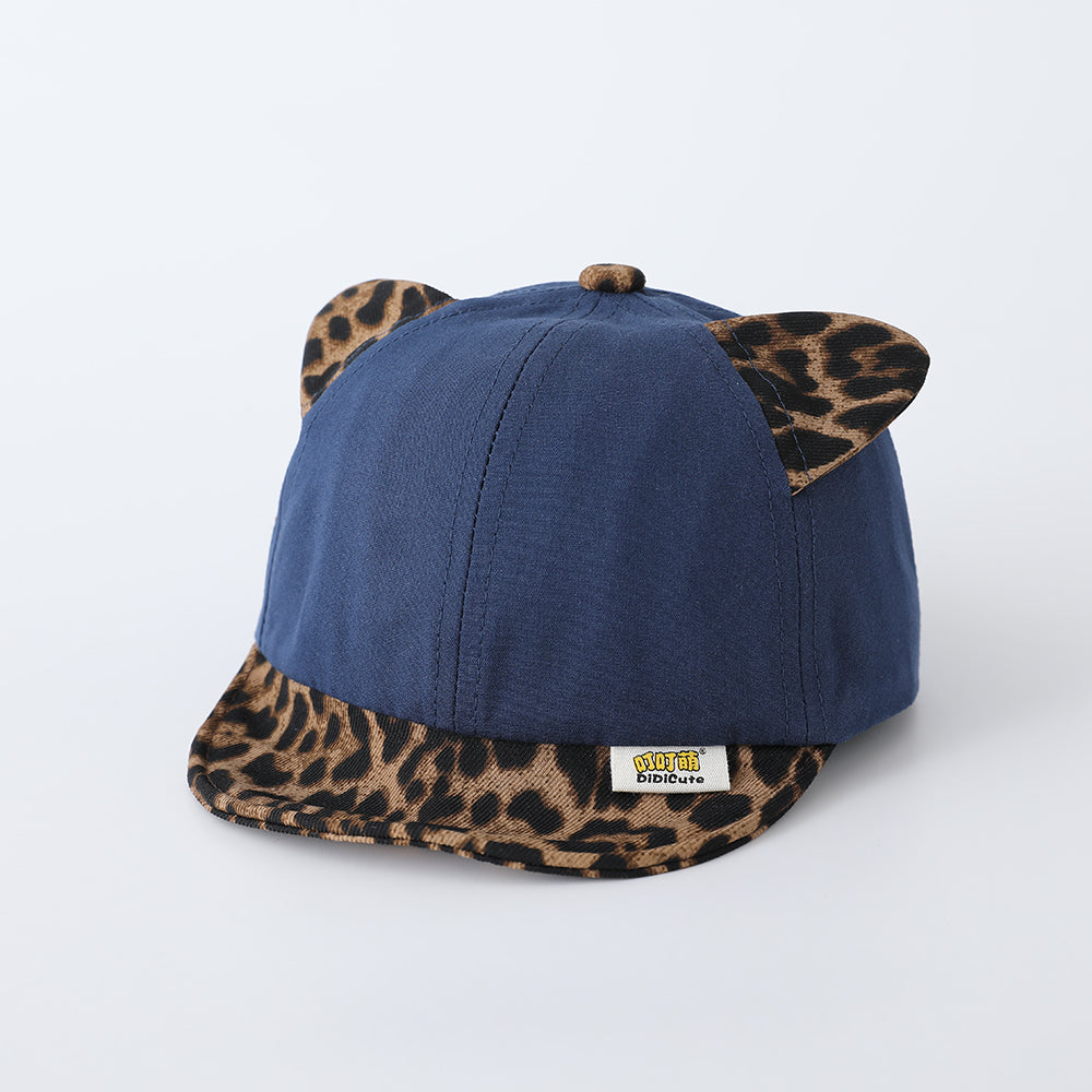 Le Patchwork Leopard Imprimer Cartoon Brimmed Cat-ear réglable Mignon Casual Cap de baseball est