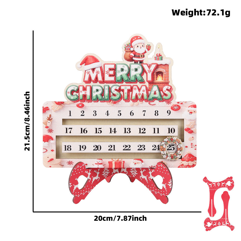 Créative Cartoon Countdown Christmas Wooden Tabletop Craft