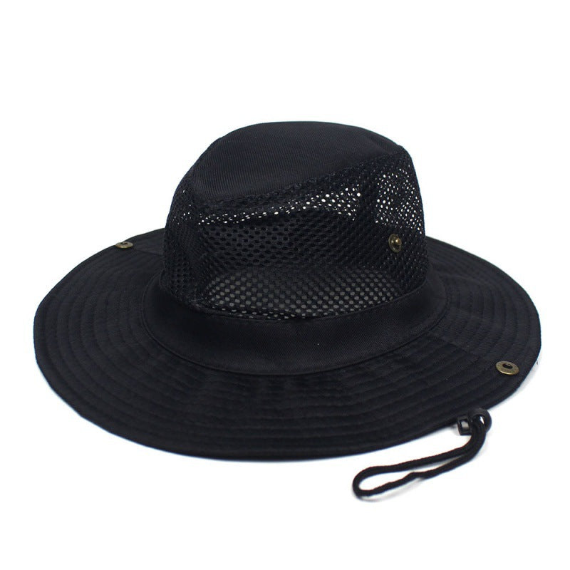 Patchwork Mesh Breathable Bucket Hat Pêche Cyclisme Windproof Protection solaire pliable