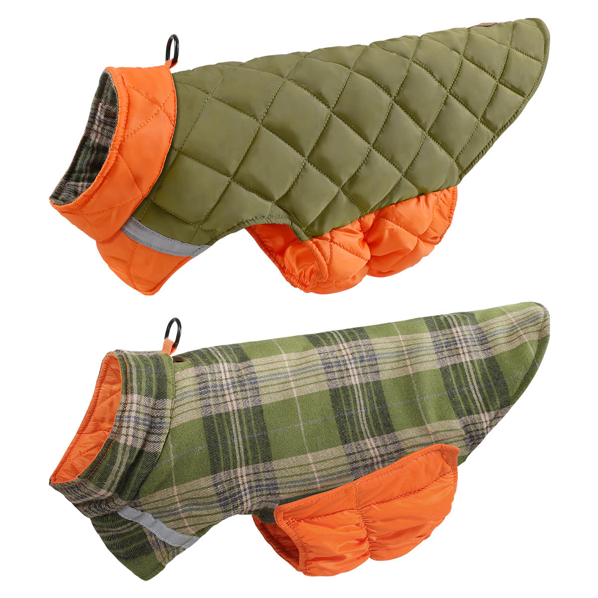 Vêtements de chien pour l'automneHiver Vêtements de chien à deux sides Reflective Plaid Dog Vest Pet Clot
