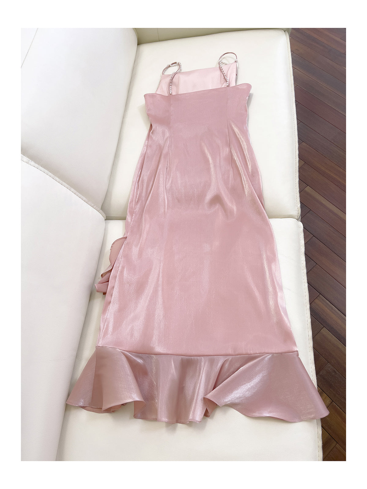 Women's strapless fishtail evening dress