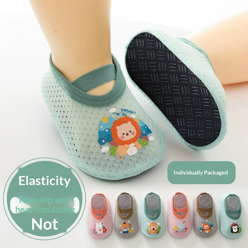Chaussettes de sol pour les enfants et les bébés Style mince d'été pour les tout-petits apprenant à marcher