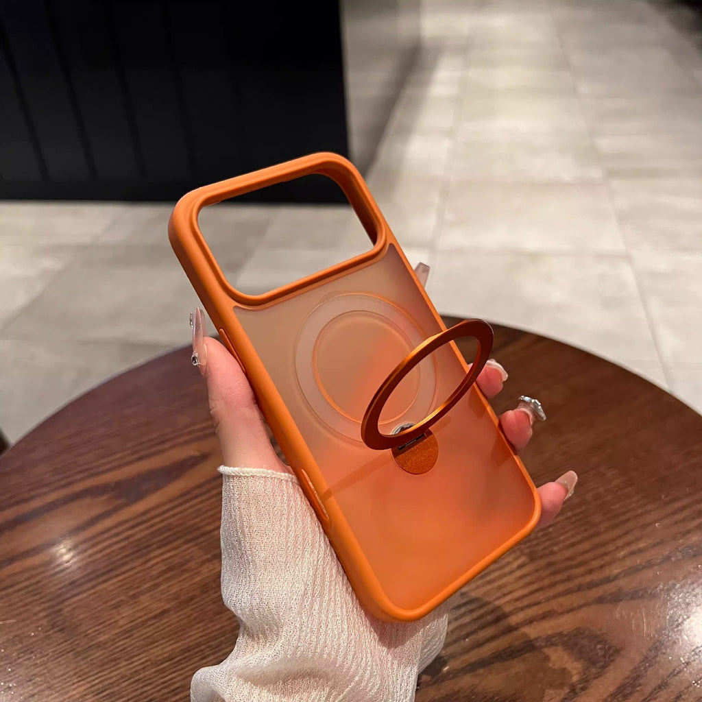 360 Rotation son magnétique à aspiration boîtier de téléphone cas de peau se sentant gelé