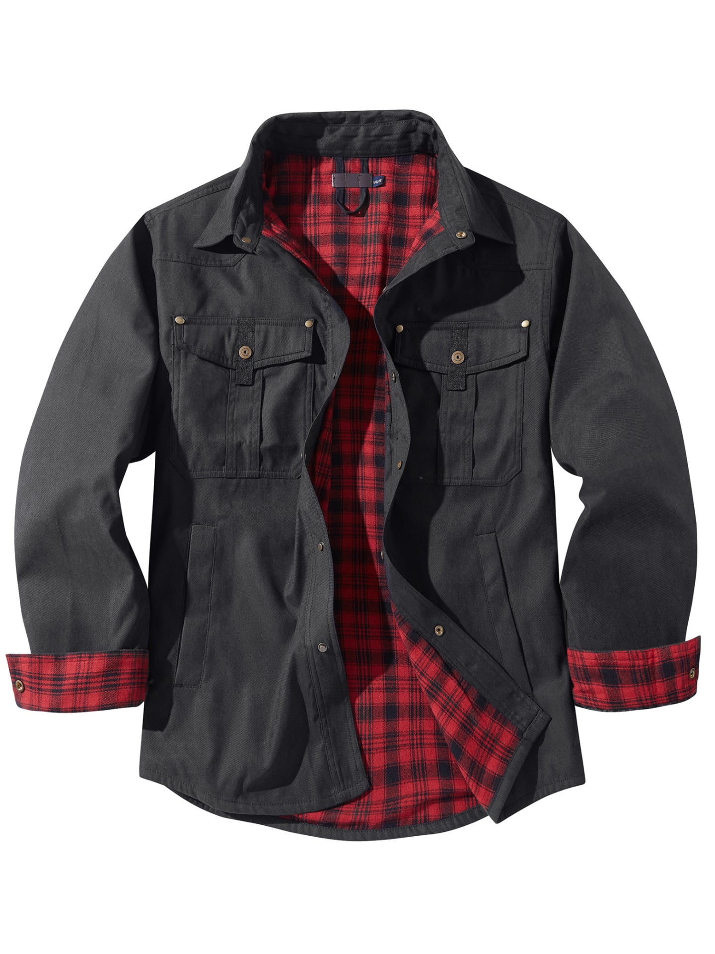 Homme Plus Taille Laps Plaid Flannel Casual Veste European American Retro Western Style Jac