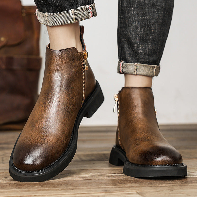 Bottes de cheville cassante haut de gamme Business Slip-on