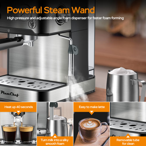 20 Bar Professional Espresso Machine with Milk Frother