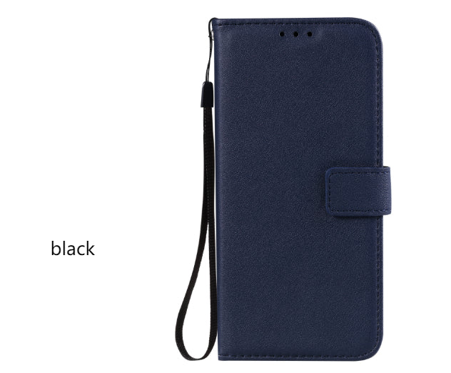 Solid Color Business cuir Flip carte étui de téléphone