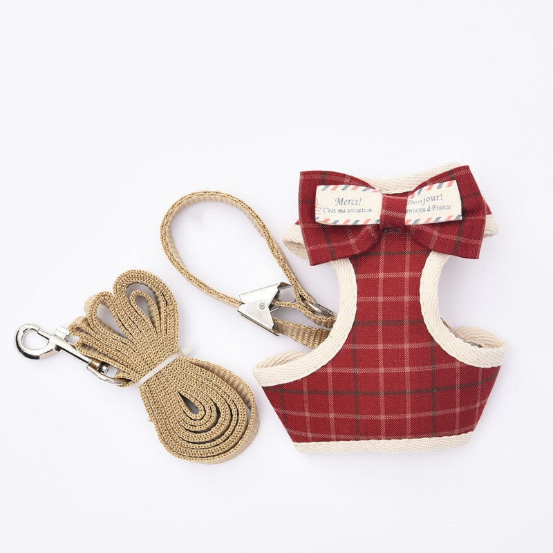 Leash de style vestois pour les chats et les chiens à pied