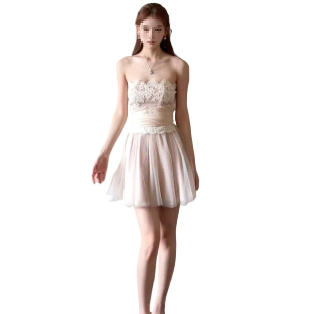 Robe sans manches Halter Tulle Dentelle Tutu