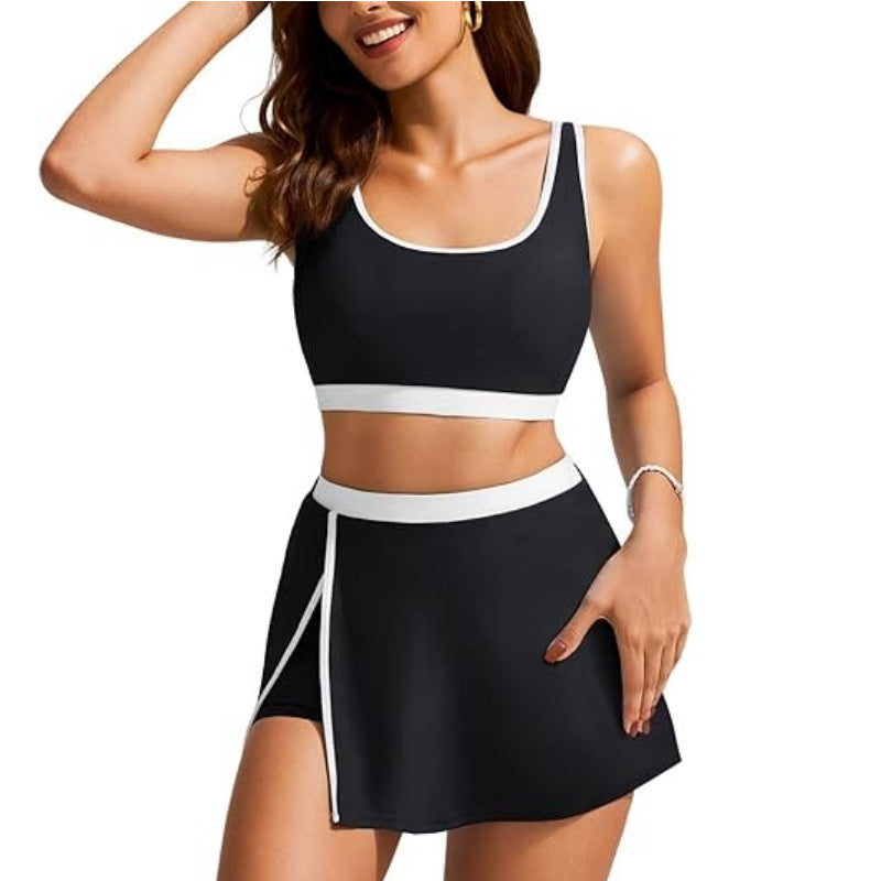 Maillot de bain en deux parties multicolore