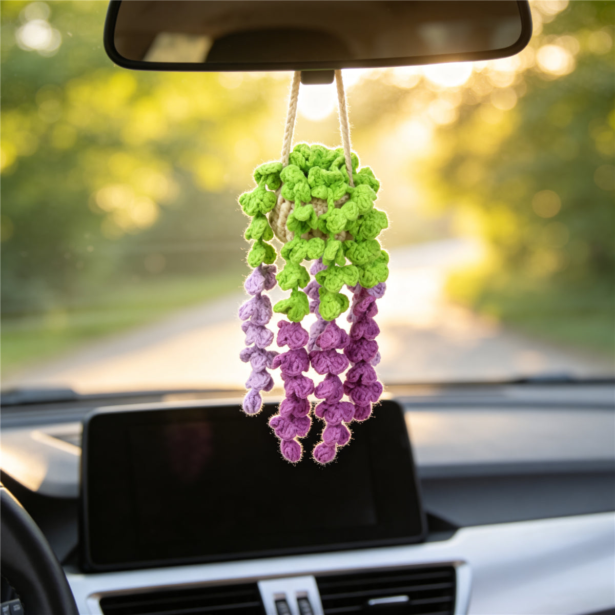 Crochet fait main assorti couleur suspension Wisteria Ornement en pot Everlasting Soft Fils Cro