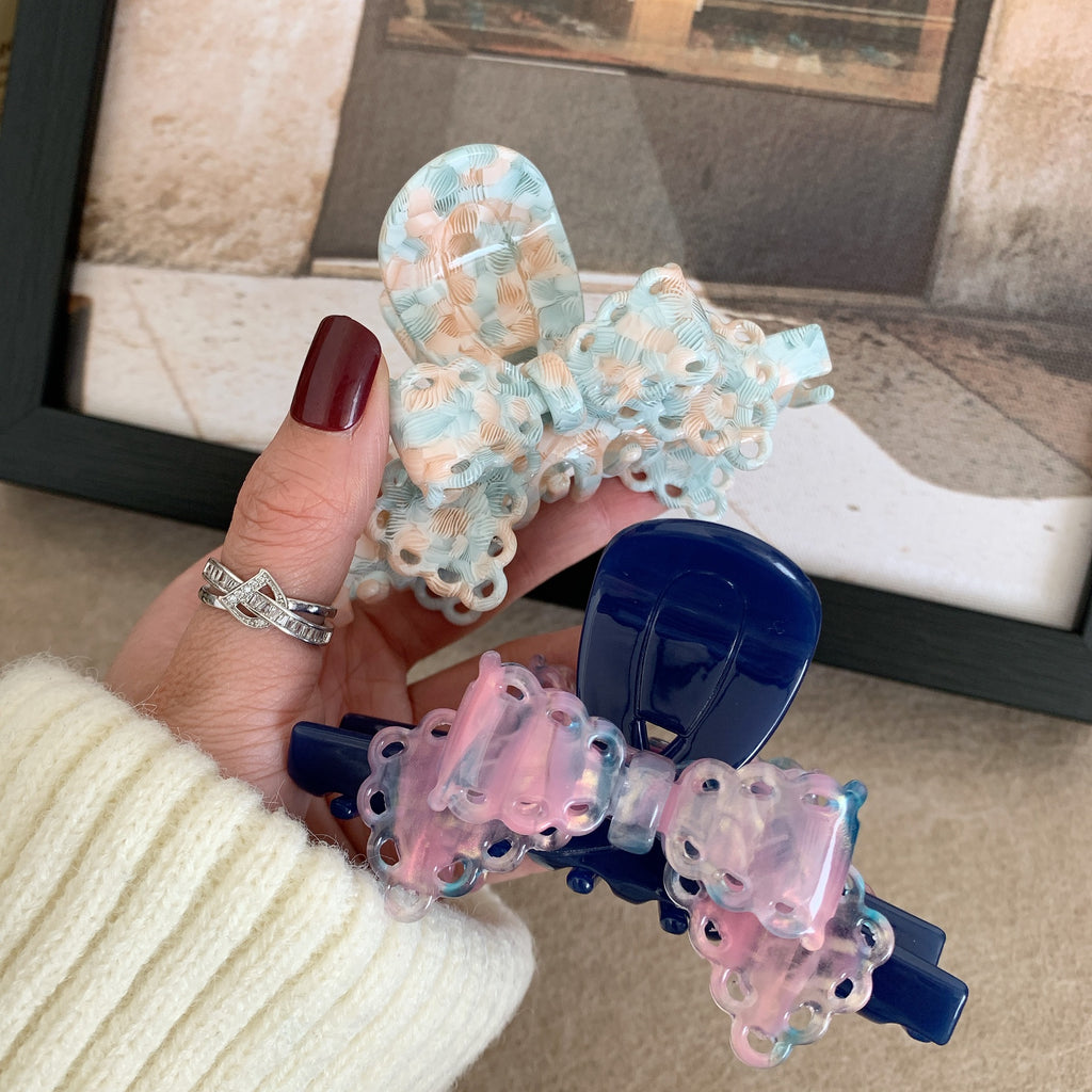 Acétate Dentelle Bow Barrettes Sweet Temperament Girl