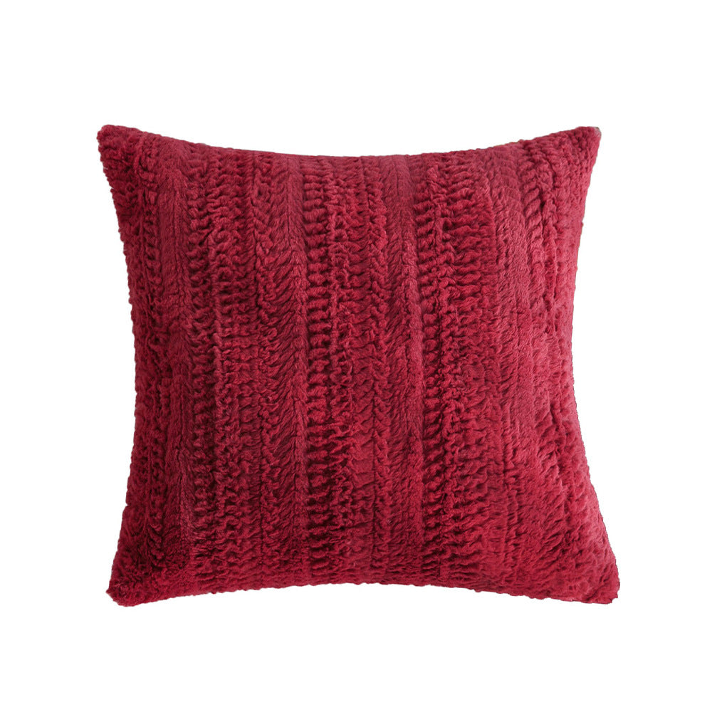 Moderne Minimalist mi-century rouge Coussin polaire en tricot Canapé Oreiller