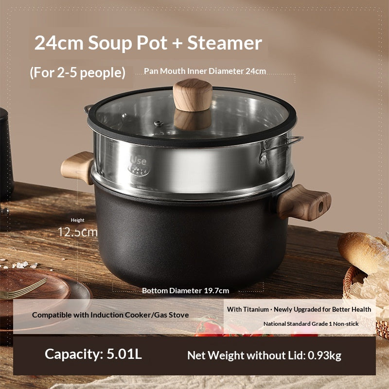 Pot de cuisson universel pour cuisinières à induction à domicile et poêles à gaz