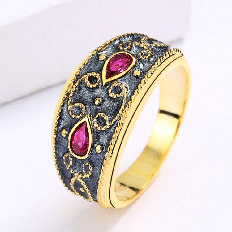 Classic Retro Exquise Bijoux Enamel Ensemble de trois pièces