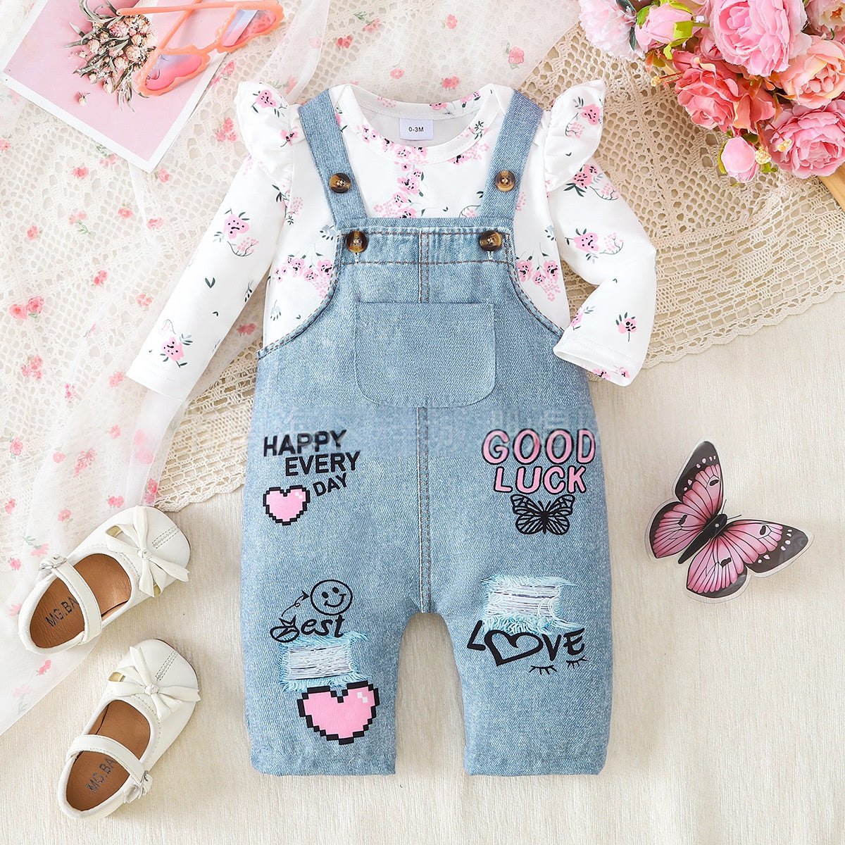 Ensemble de pantalons de suspension triangulaire et de style denim
