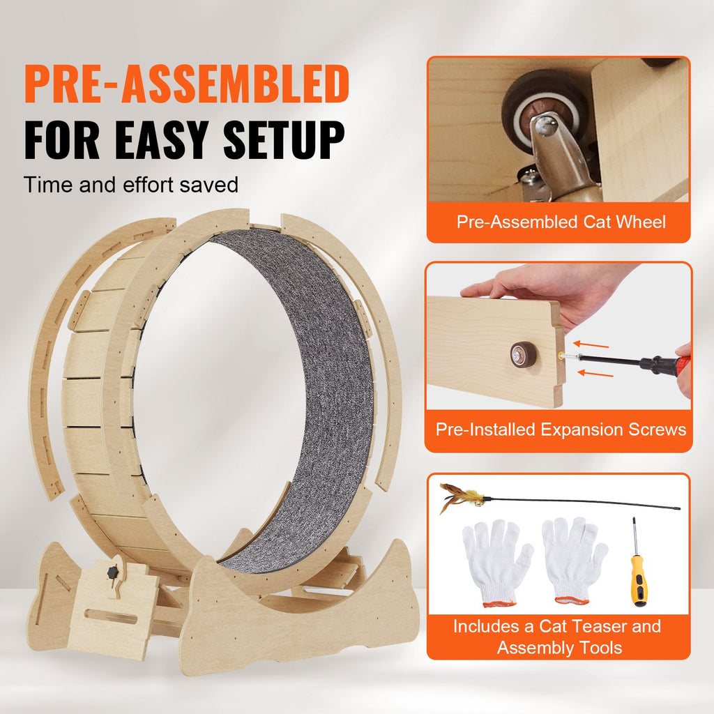 Cat Exercise Wheel Large Cat Treadmill Wheel for Indoor Cats 29.5 Inches