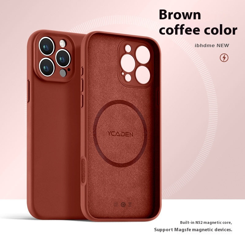 Boîtier de téléphone Real liquide Silicone magnétique ultra-mince résistant à la chute Tout inclus