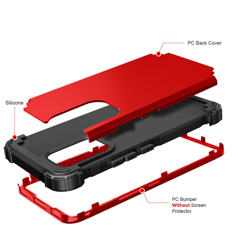Silicone PC 3-en-un Étui de téléphone tout inclus résistant à la chute