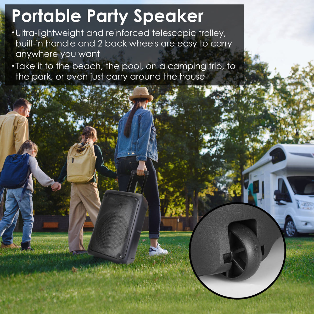 1Pc Portable Wireless Party Speaker Party Speaker avec 5 modes d'éclairage colorés TWS