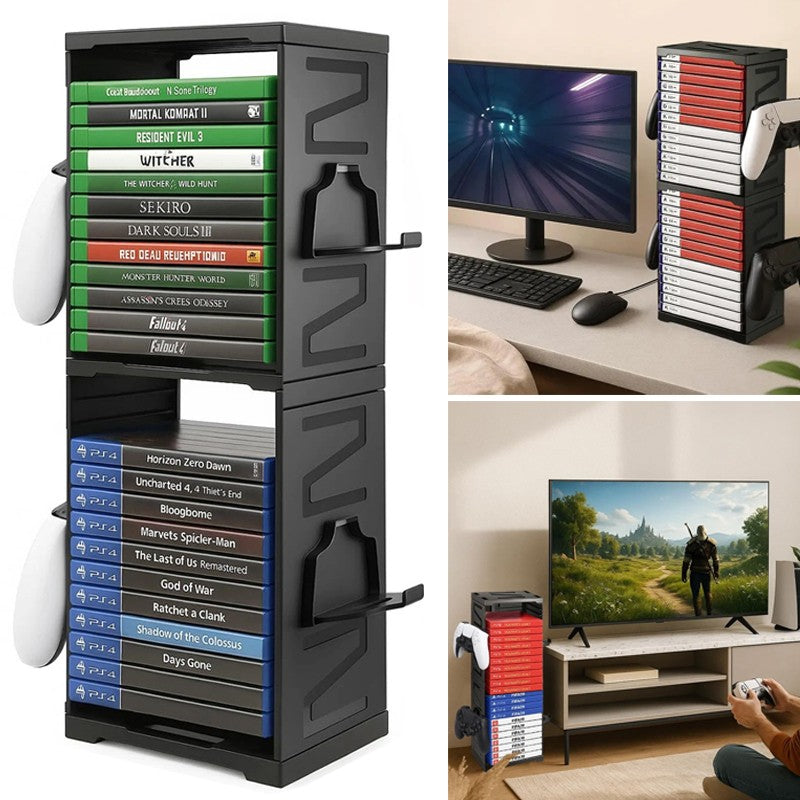 Tour de stockage de jeu Universal Stand vertical tient 24 disques pour PS5 PS4