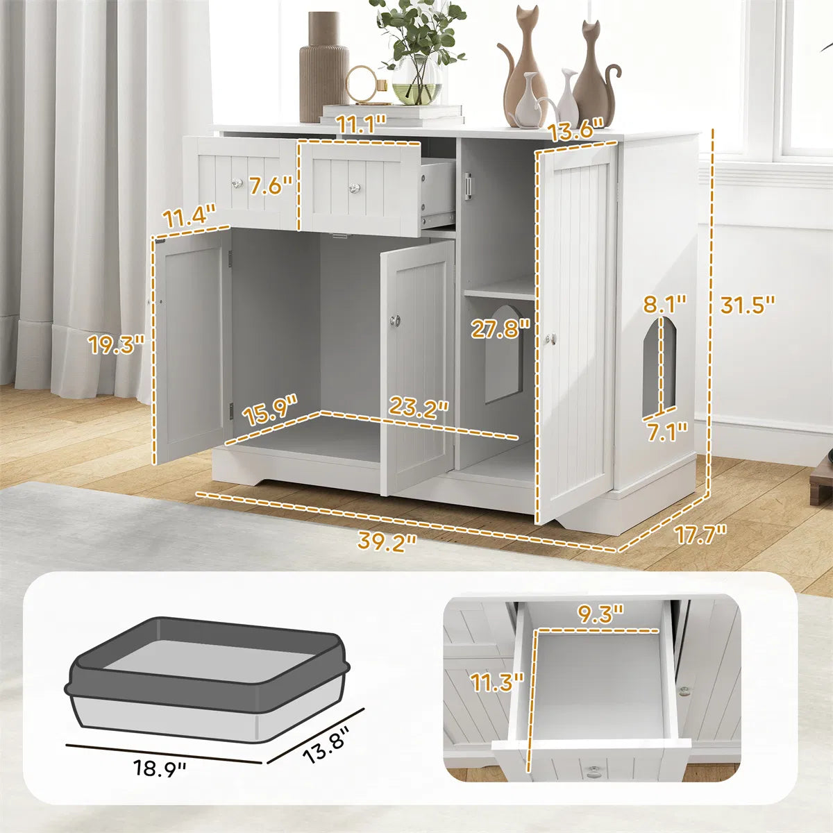 Boîte à litière pour chats