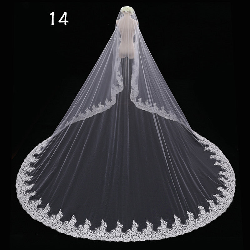 Mariée Mariage Maître Veil Long Tail