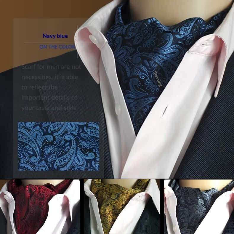 Echarpe Jacquard formelle pour hommes avec écharpe de cou de pois minuscules