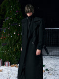 Homme Collier noir Stand-Up Quilté épais Faux Suede Coat