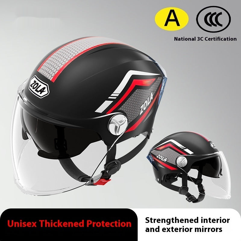 Moto de batterie pour hommes et femmes Quatre saisons Universal Sun Protection Half Helmet
