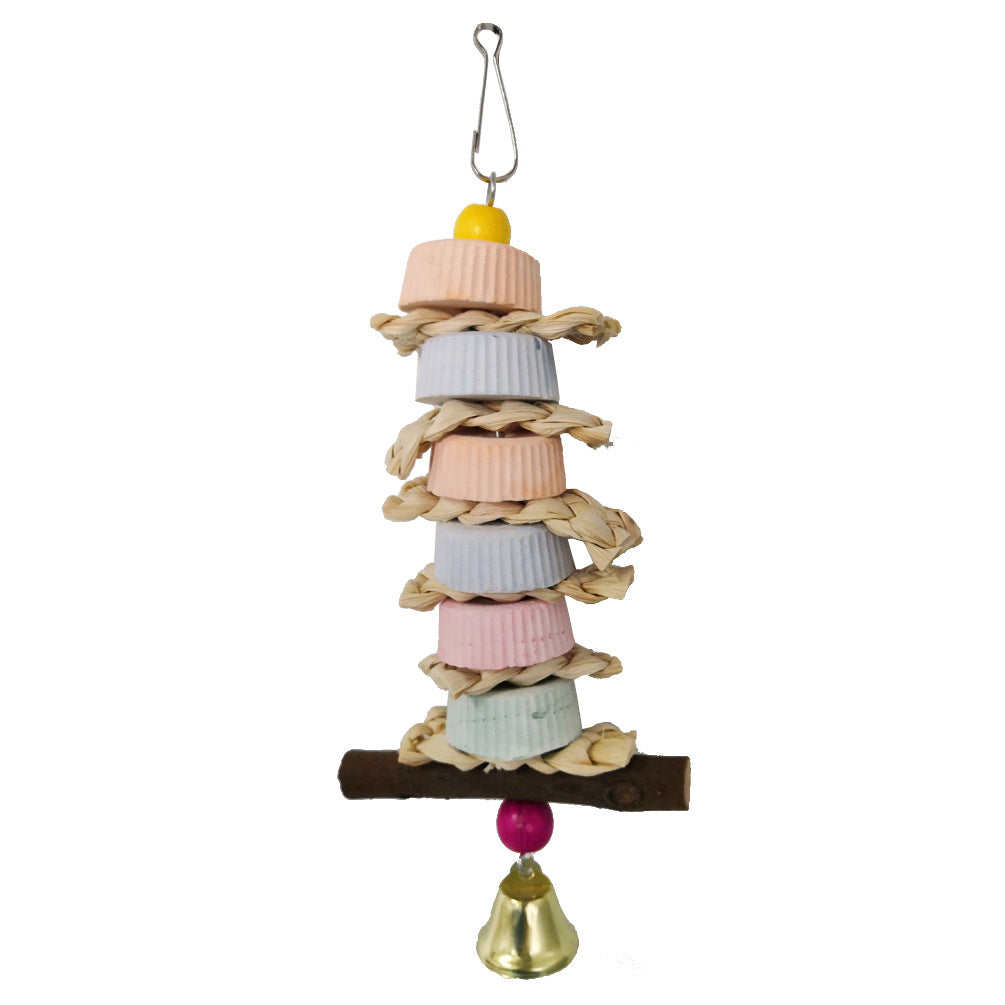 Parrot Supplément de calcium Bite Grinding Stone Bite String Paille de maïs Jouet de musc