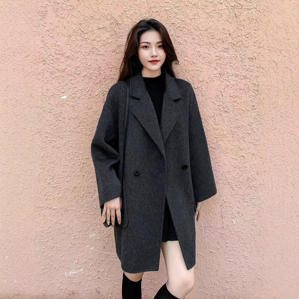Manteau de laine d'automne Style mi-long