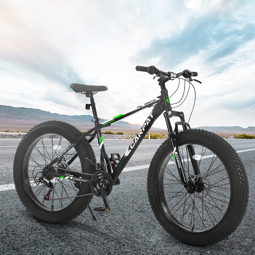 S26109 Élecony 26 pouces Fat Tire Bike Adulte et jeune Full Shimano 21 Speed Mountain Bike