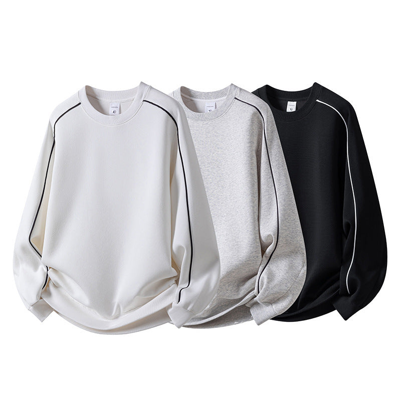 Casual Minimalist style coréen Loose-fitting Col d'équipage Top