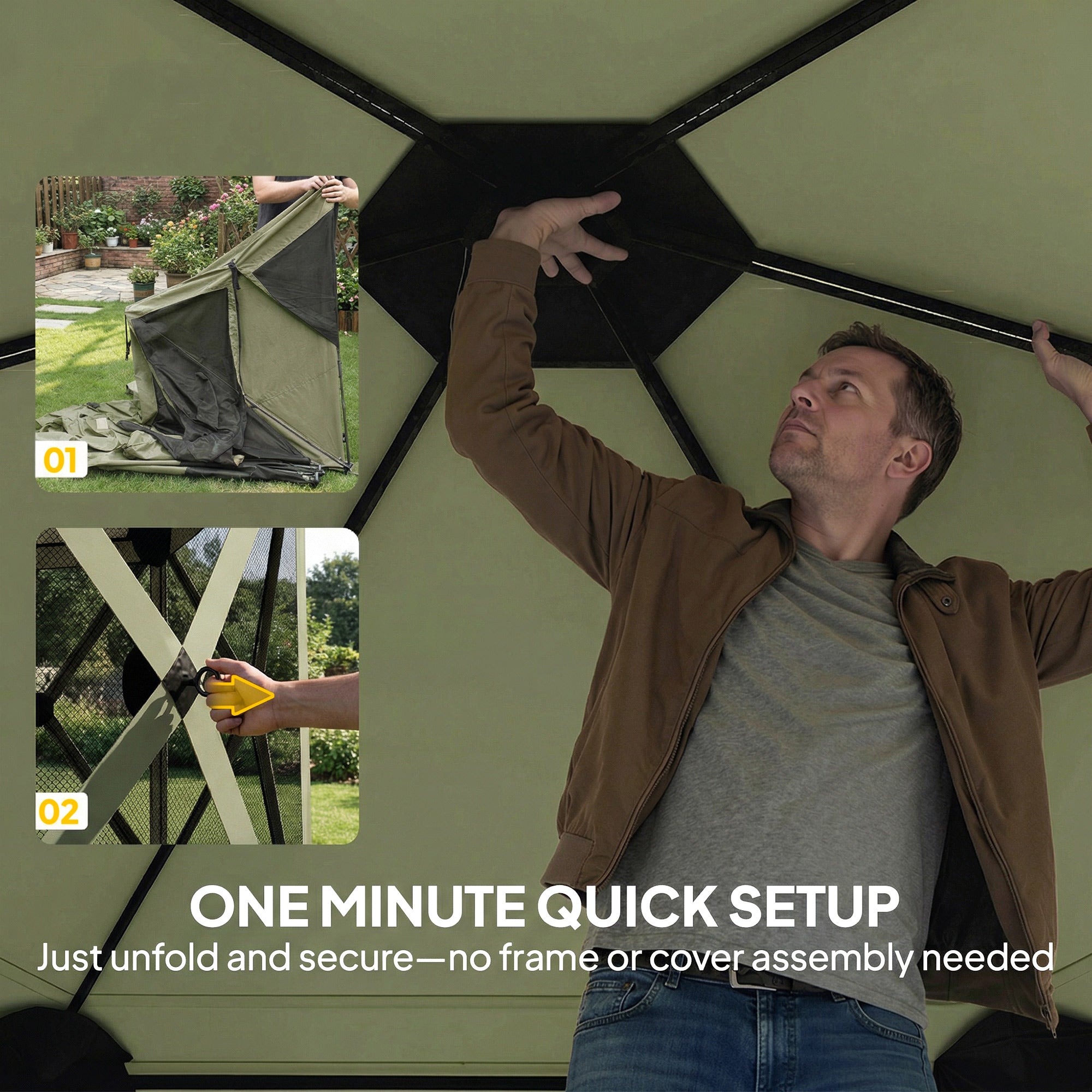 10 x 11 ft Tente d'écran Pop Up Gazebo