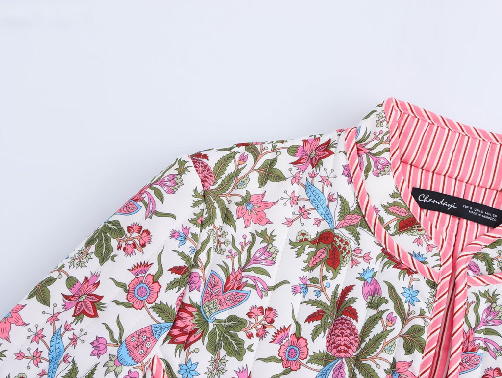 Motif floral imprimé en coton rembourré
