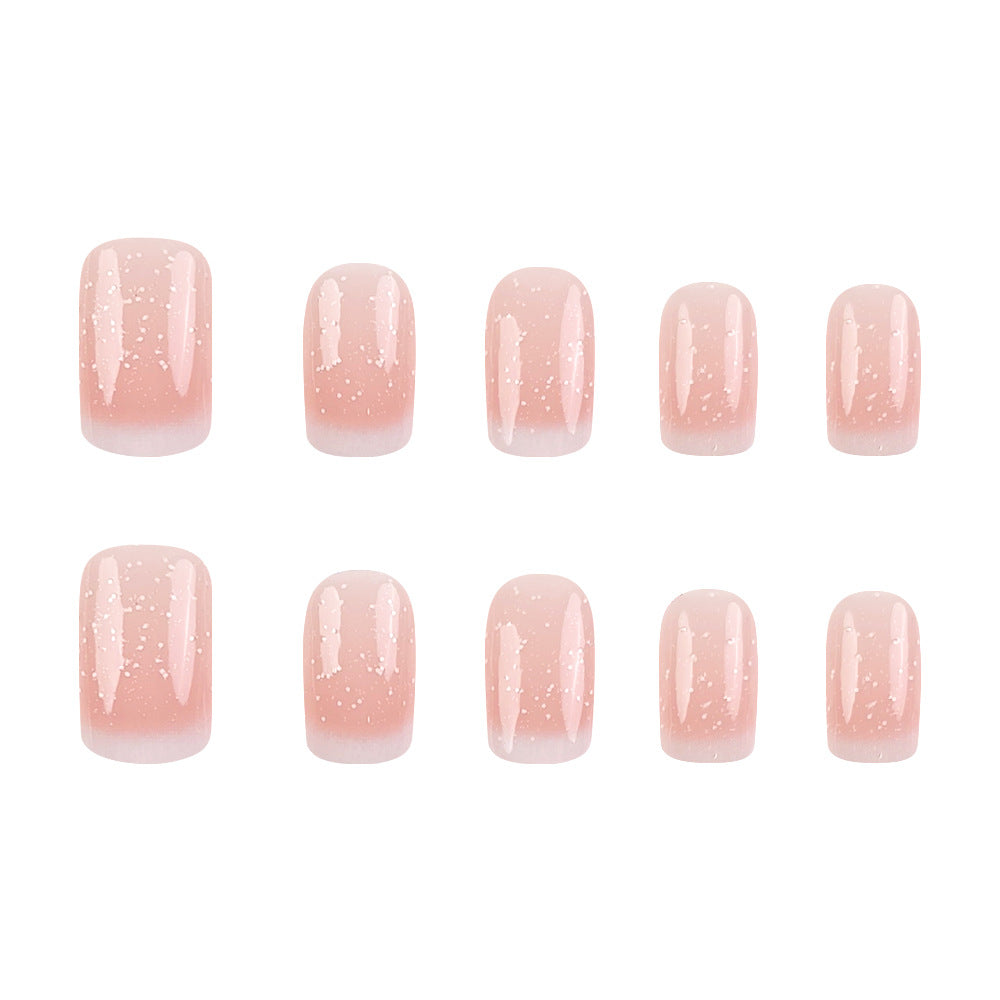 Stickers 24 Pièces de Short Square Acrylic Nail avec bords blancs