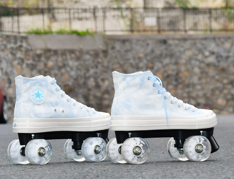 Camouflage Toile Patins Double Rang à quatre roues Adulte